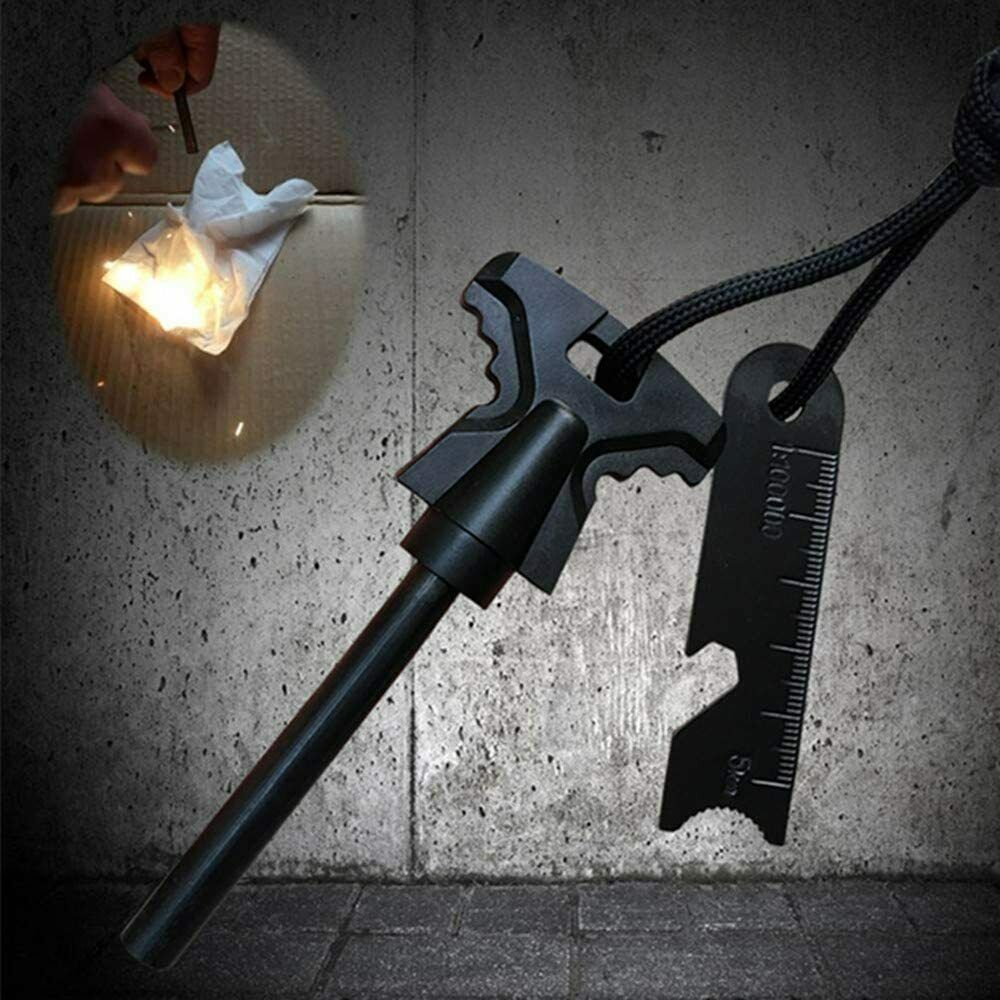 Emergency Survival Magnesium Fire Starter 6-in-1 Tool